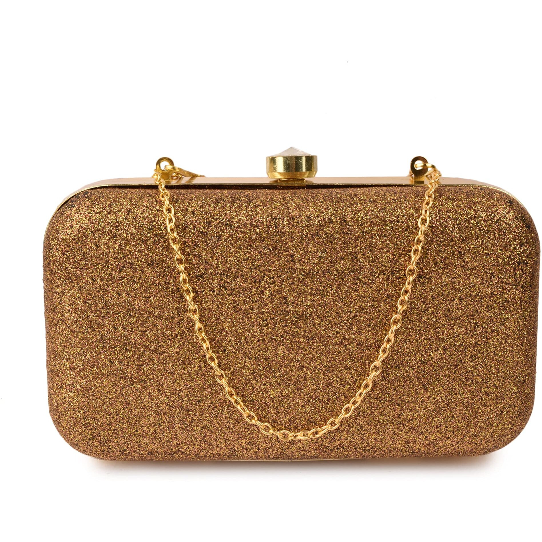 AILTINO Women Box Clutch Stylish and Latest (Sparkling Copper)