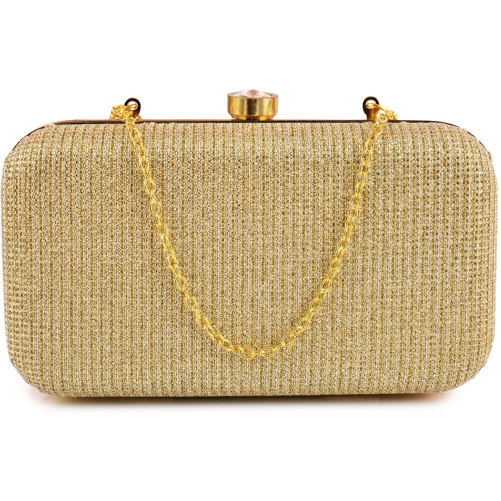 AILTINO Women Box Clutch Stylish and Latest (Gold)