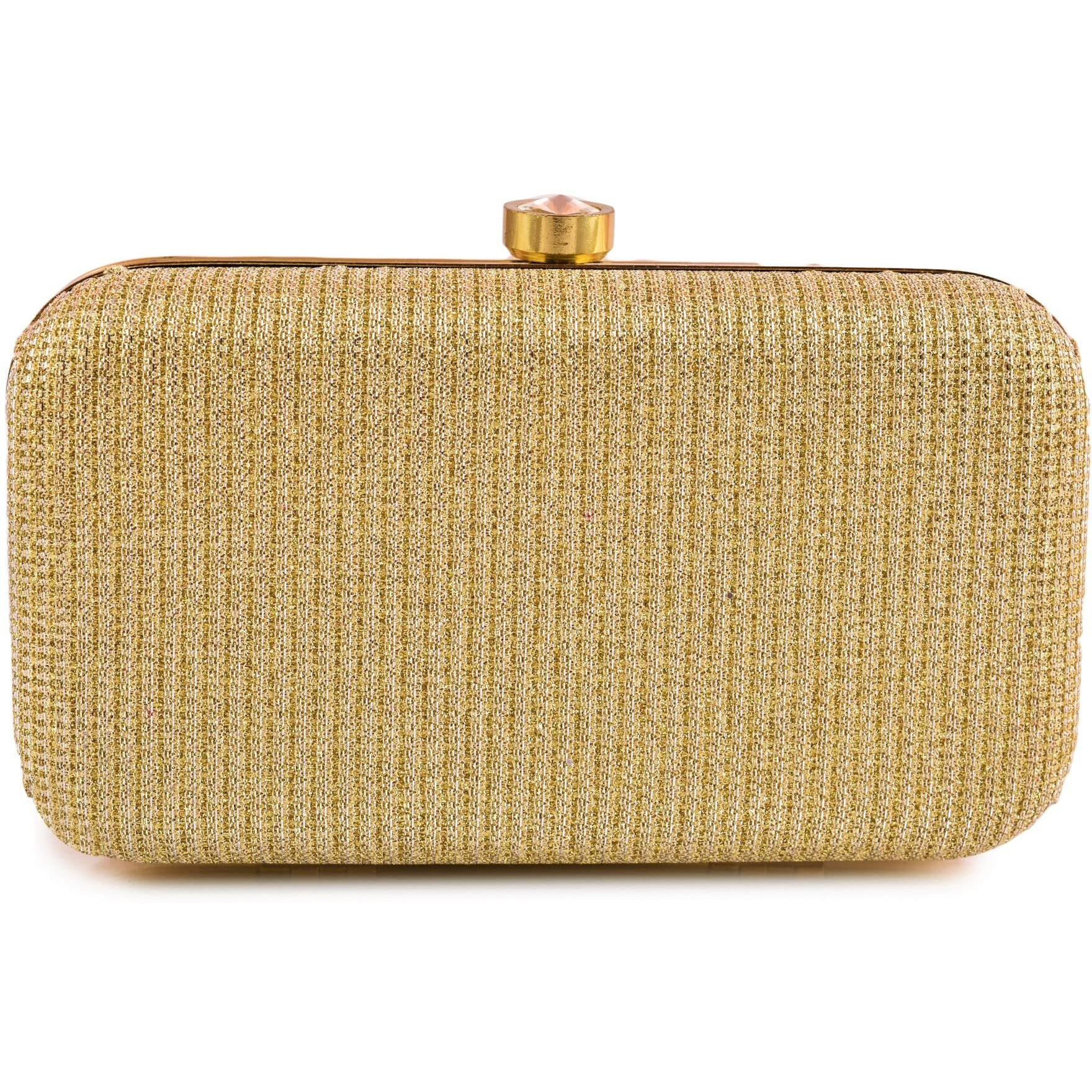 AILTINO Women Box Clutch Stylish and Latest (Gold)