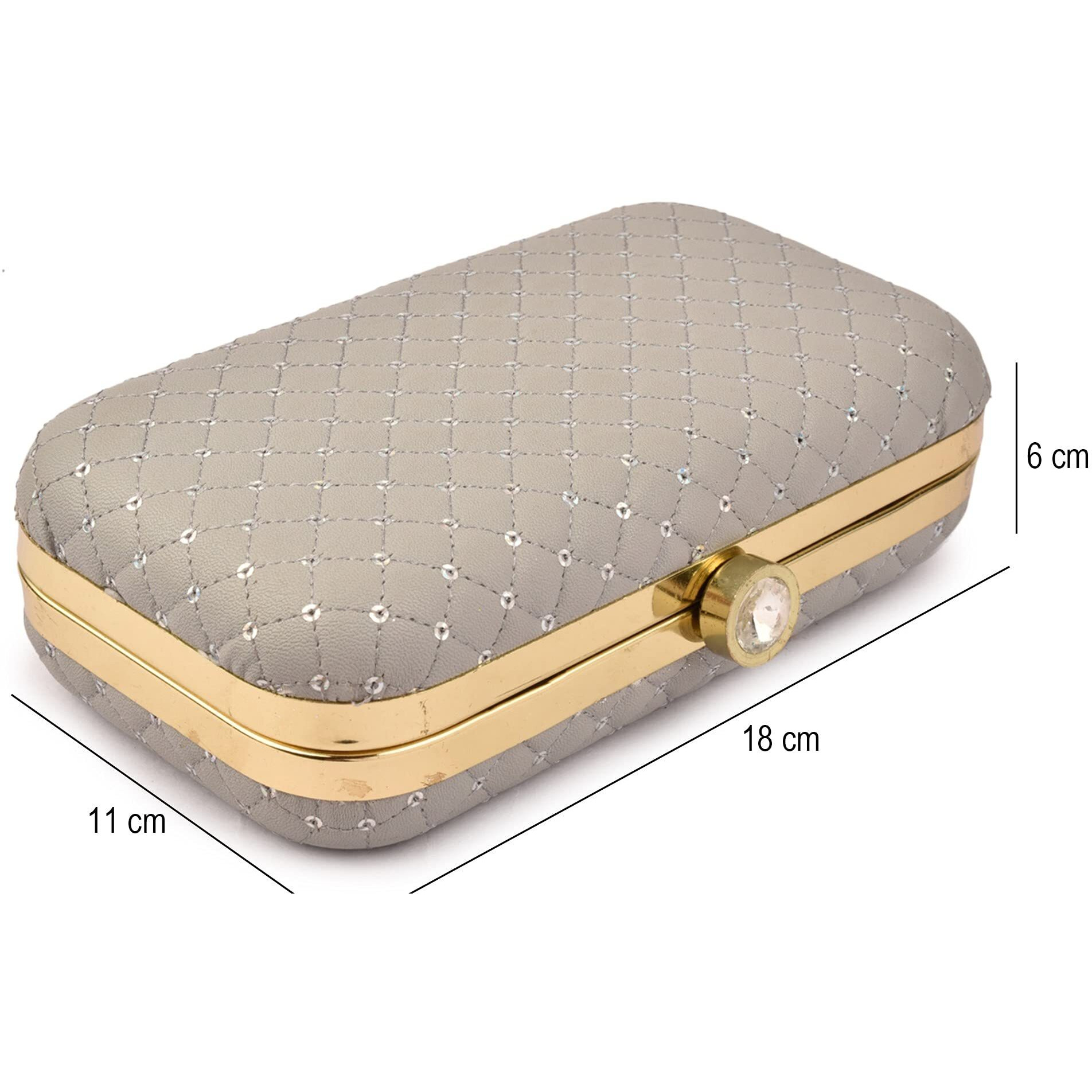 AILTINO Women Box Clutch Stylish and Latest (Sequence Grey)