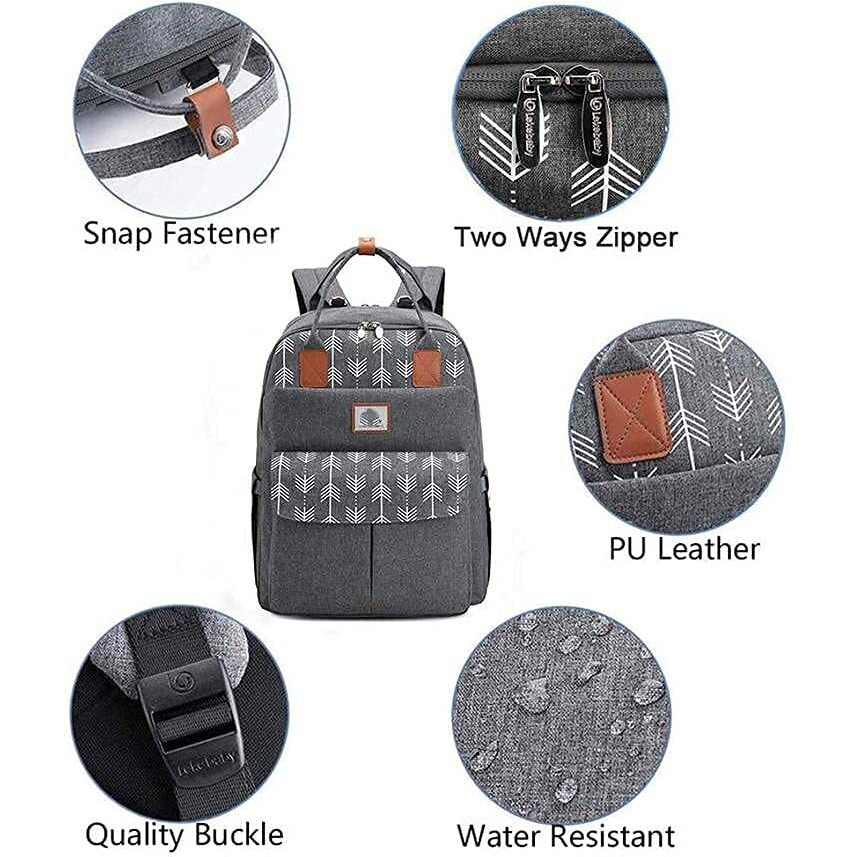 TRUE HUMAN Multipurpose waterproof fabric Diaper Bag bagpack maternity bag new born baby bag nappy bag mothers bag baby shower gift with insulated bottle pockets