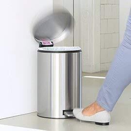 OPR Stainless Steel Plain Pedal Bin With Plastic Bucket And Lid| Trash Can, Round Shape Dustbin For Home, Bathroom, Kitchen, Office, Bedroom (8 Litre)(medium size)