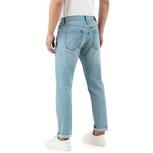 INKD Men's Lightweight Regular Fit Jeans (Sky Why, 34)