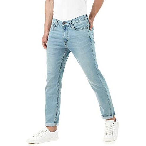 INKD Men's Lightweight Regular Fit Jeans (Sky Why, 34)