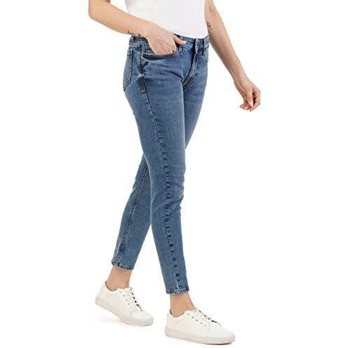 INKD Women's Contrast Stitch Stretchable Skinny Fit Jeans