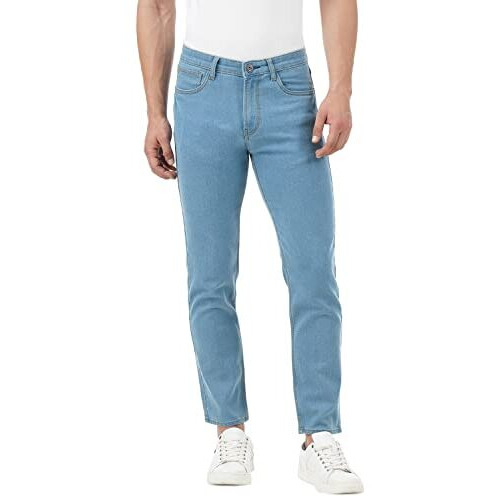 INKD Men's Contrast Stitch Stretchable Regular Fit Jeans
