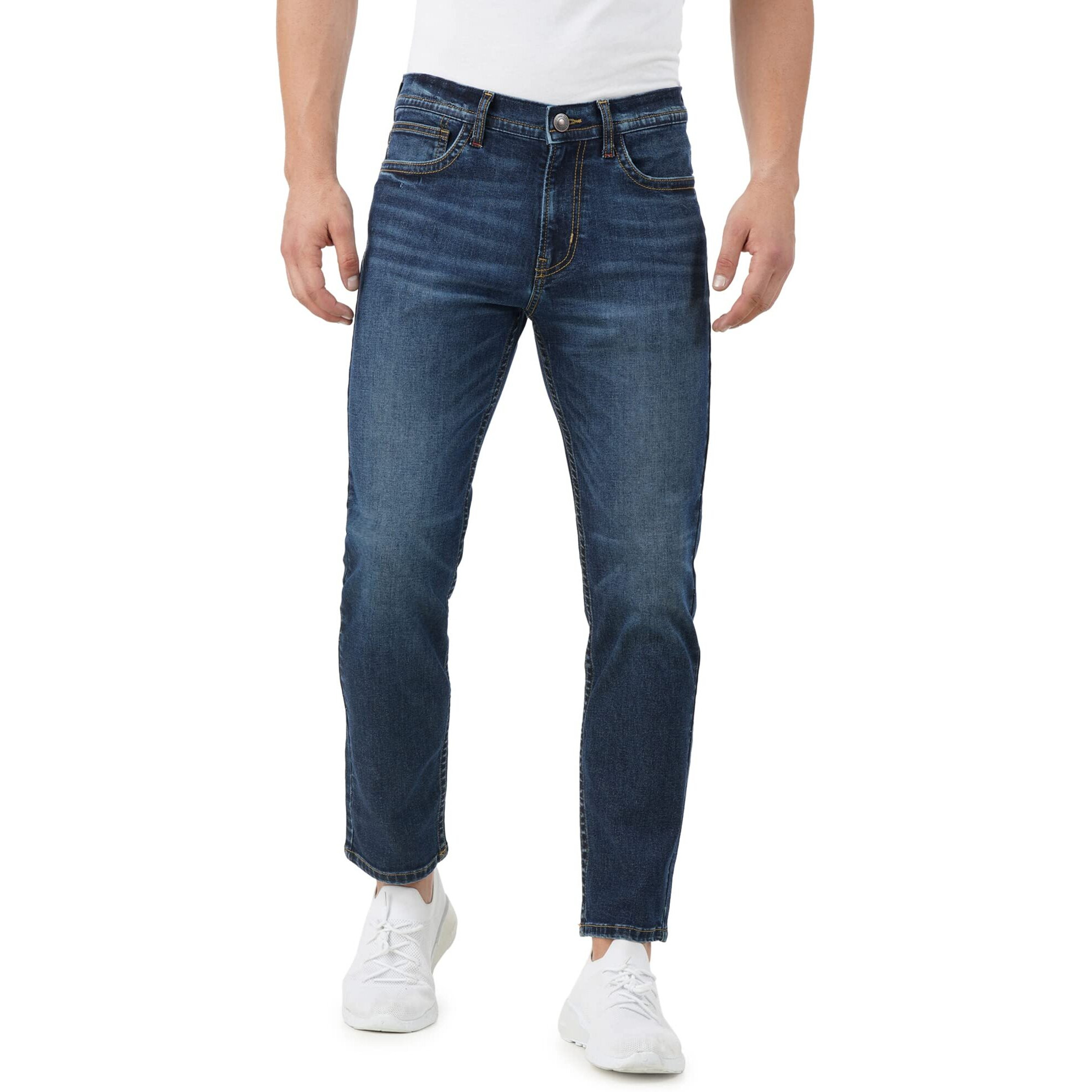 INKD Men's Regular Mid Rise Jeans (INKSS23MJN-004_Marine Blue_34)