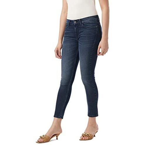 INKD Women's Skinny Jeans (INKSS23WJN-014NW_Super Sapphire_32) | Rise Style Mid Rise