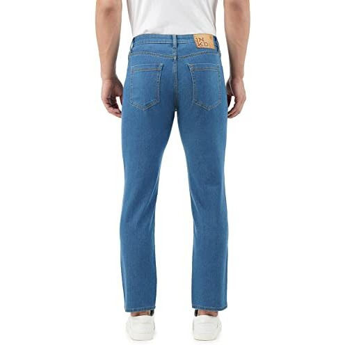 INKD Men's Contrast Stitch Stretchable Regular Fit Jeans