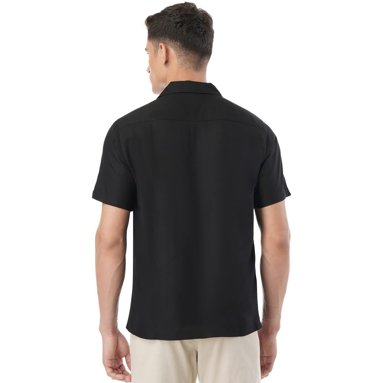 FYLTR Men's Solid Regular Fit Shirt (FYLSS23MS-016_Black Beauty M)