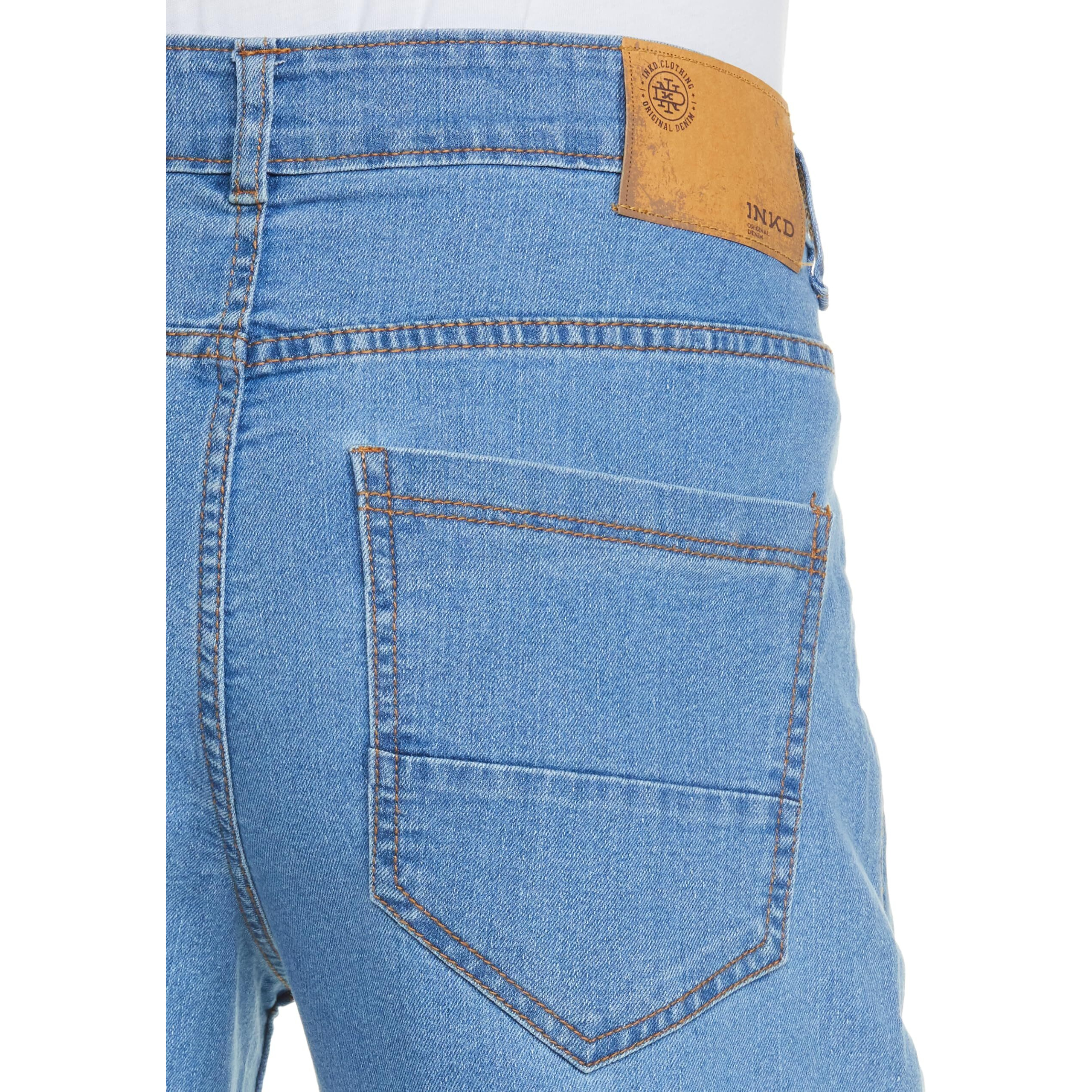 INKD Men's Relaxed Jeans (INKAW24MJN-501_Airforce Blue