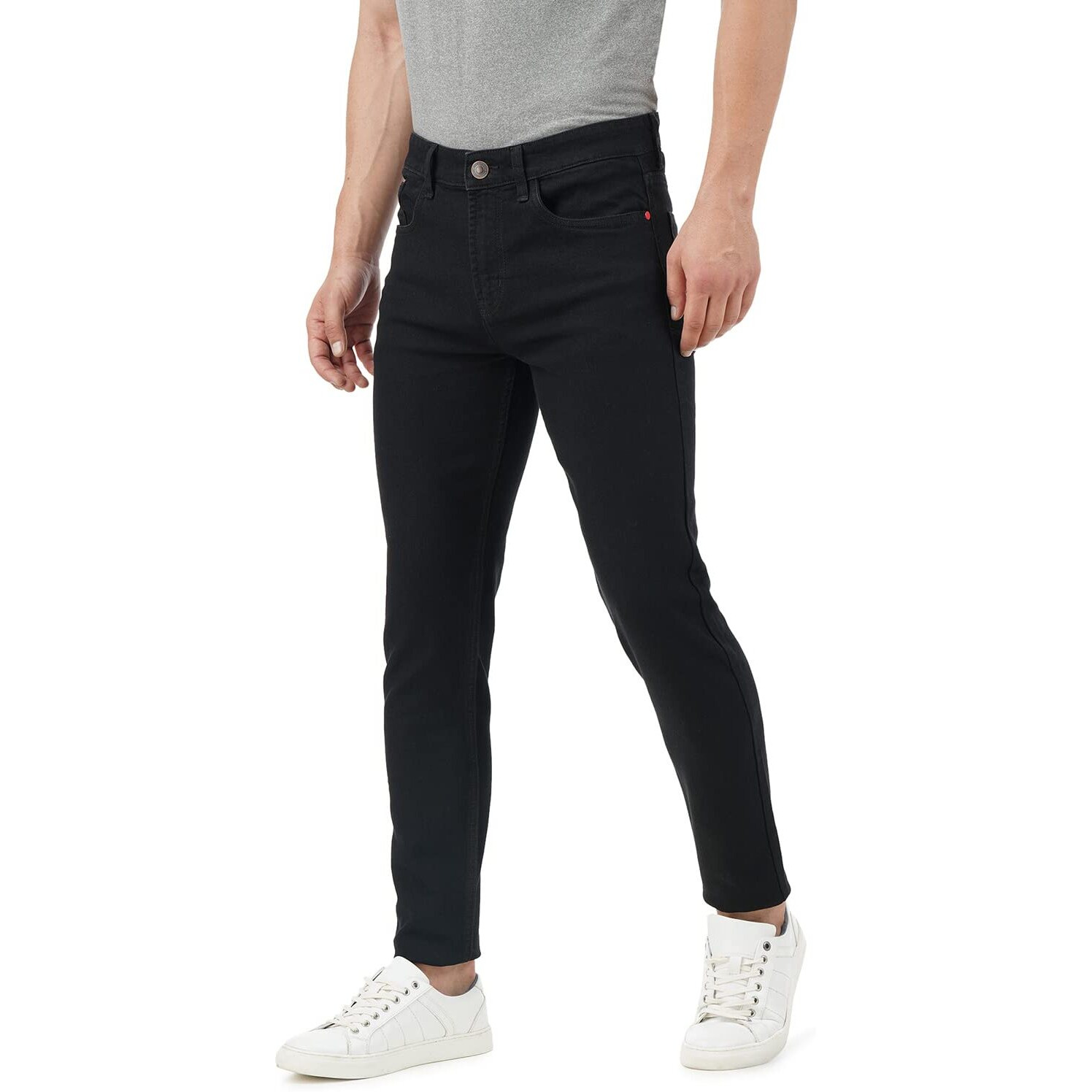 INKD Men's Slim Jeans (INKSS23MJN-006_Super Black_34)
