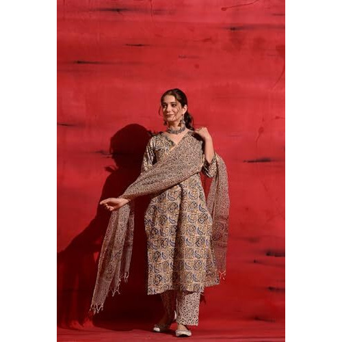 Kurta Set For Women || Women Kurta Set || 3pic Kurta For Women (50-85) (IN, Alpha, 2XL, Multicolor)