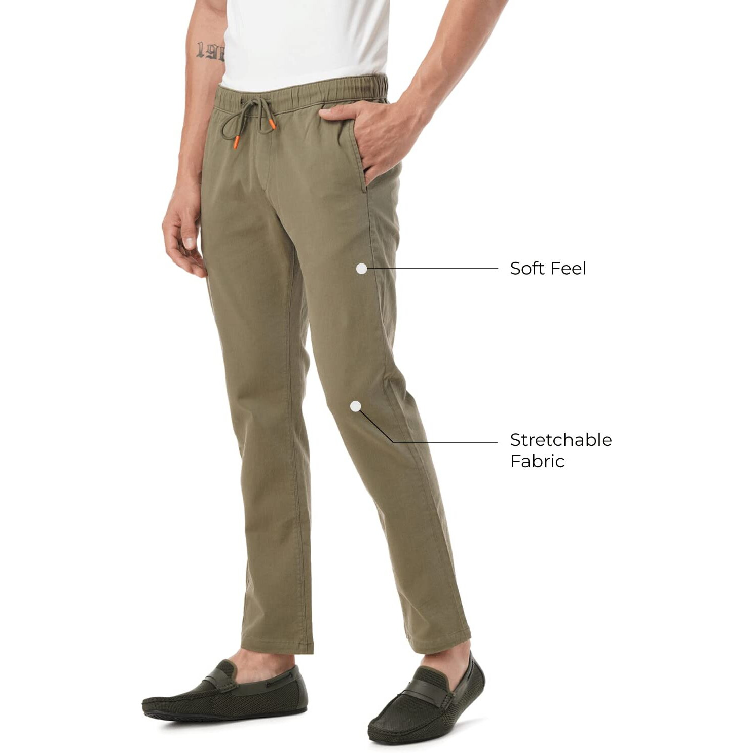 FYLTR Men's Regular Khakis (FYLSS23MK-003_Mythical Olive_34)