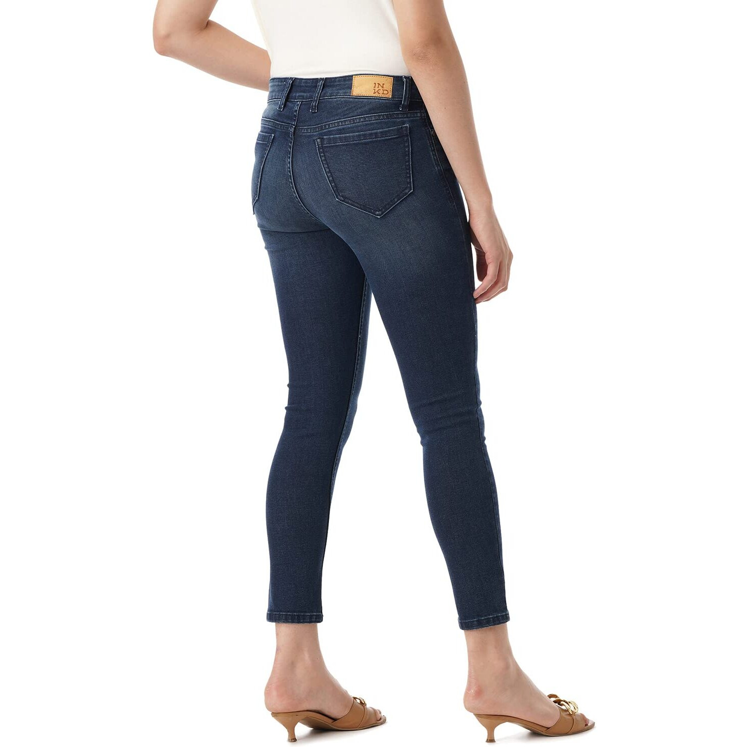 INKD Women's Skinny Mid Rise Jeans (INKSS23WJN-014NW_Super Sapphire_30)
