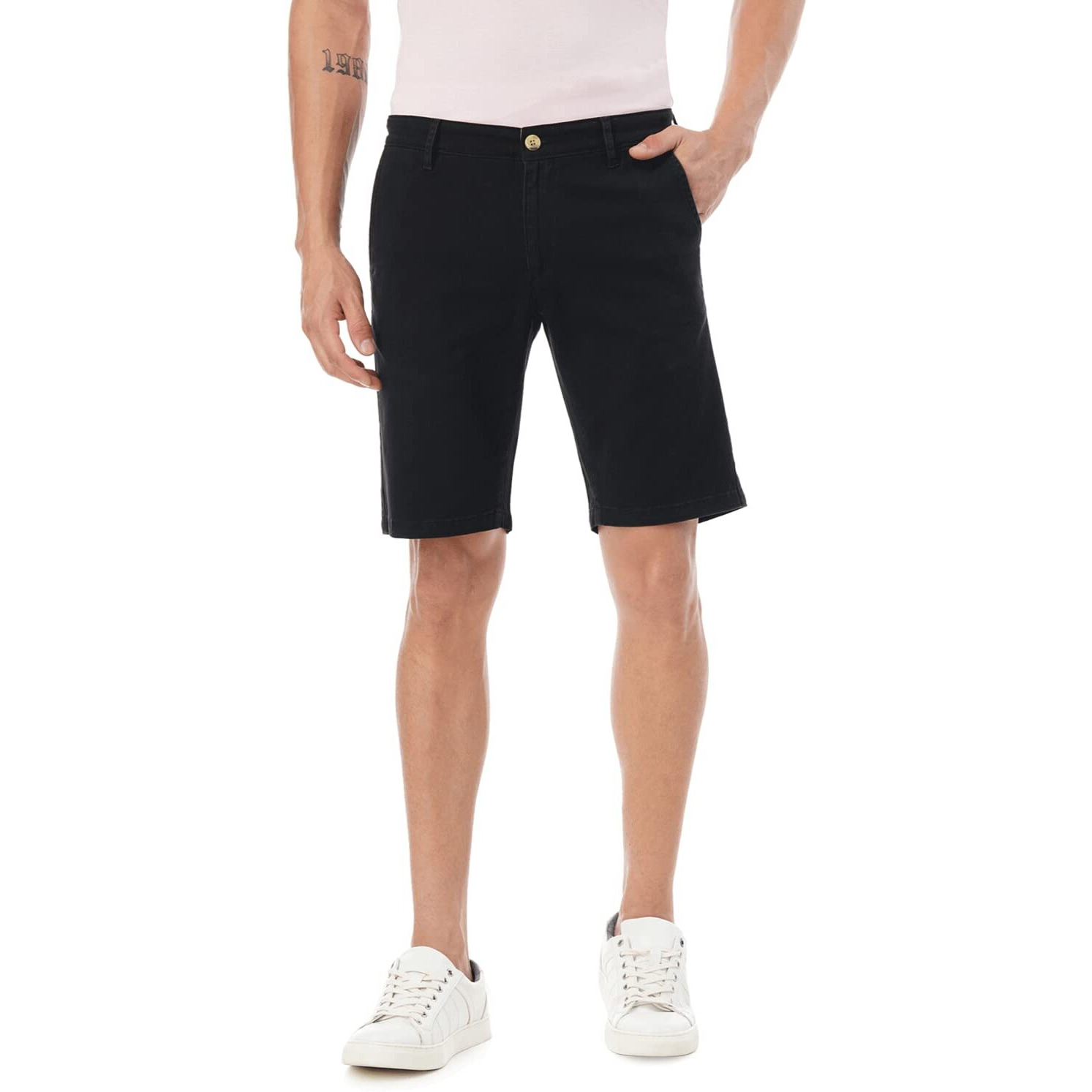 FYLTR Men's Chino Shorts (FYLSS23MK-001_Black Beauty_34)