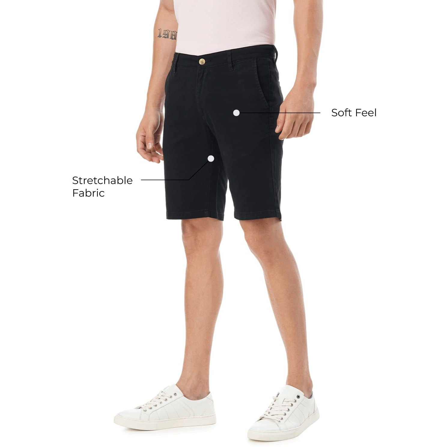FYLTR Men's Chino Shorts (FYLSS23MK-001_Black Beauty_34)