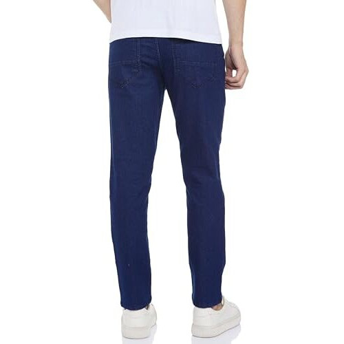 INKD Men's Relaxed Mid Rise Jeans (INKAW24MJN-501_Yale Blue, 36
