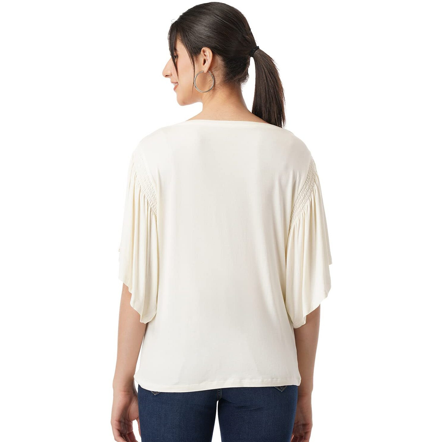 FYLTR Women's Solid Regular Fit Blouse (FYLSS23WKT-009_Ivory White XXL)