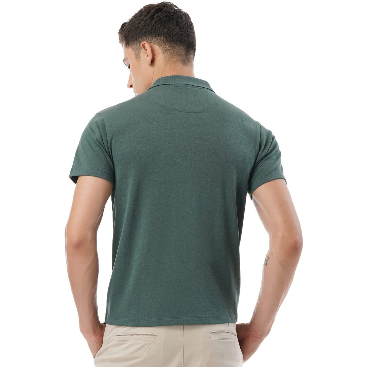 FYLTR Men's Solid Regular Fit Polo Shirt (FYLSS23MP-005_Ever Green L)