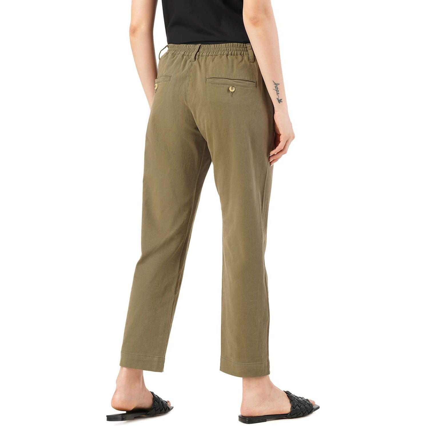 FYLTR Women's Regular Khakis (FYLSS23WP-030_Alive Olive_30)