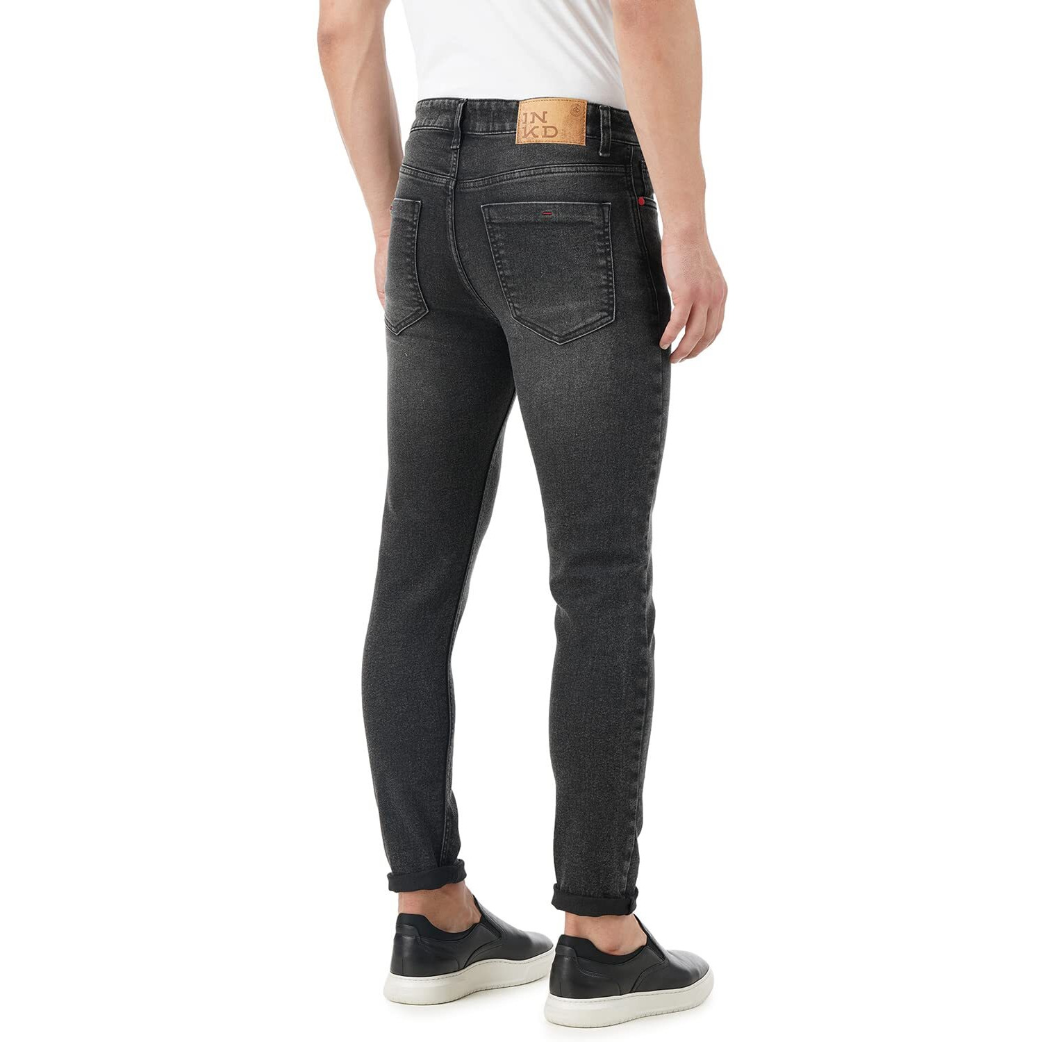 INKD Men's Slim Jeans (INKSS23MJN-006_Black Whack_32)
