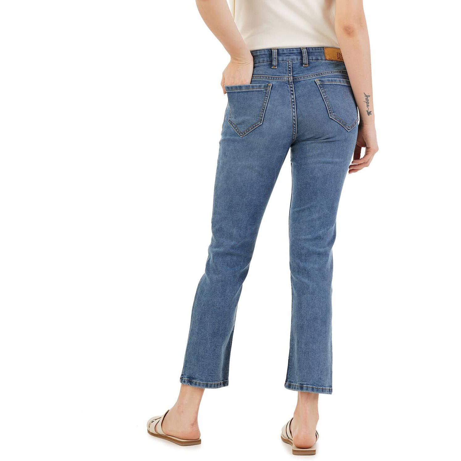 INKD Women's Straight Jeans (INKSS23WJN-013_Marine Blue_28)