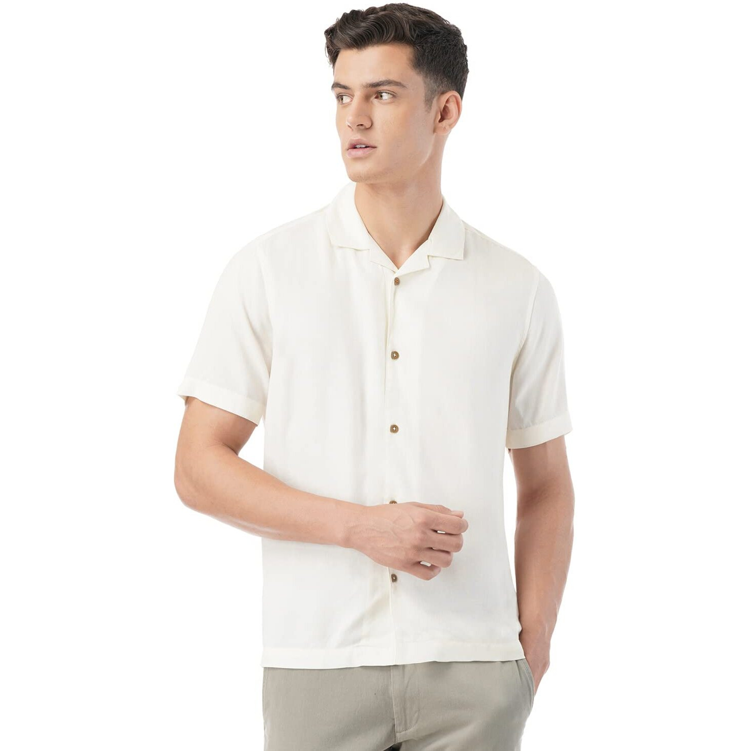 FYLTR Men's Solid Regular Fit Shirt (FYLSS23MS-016_Wicked White S)