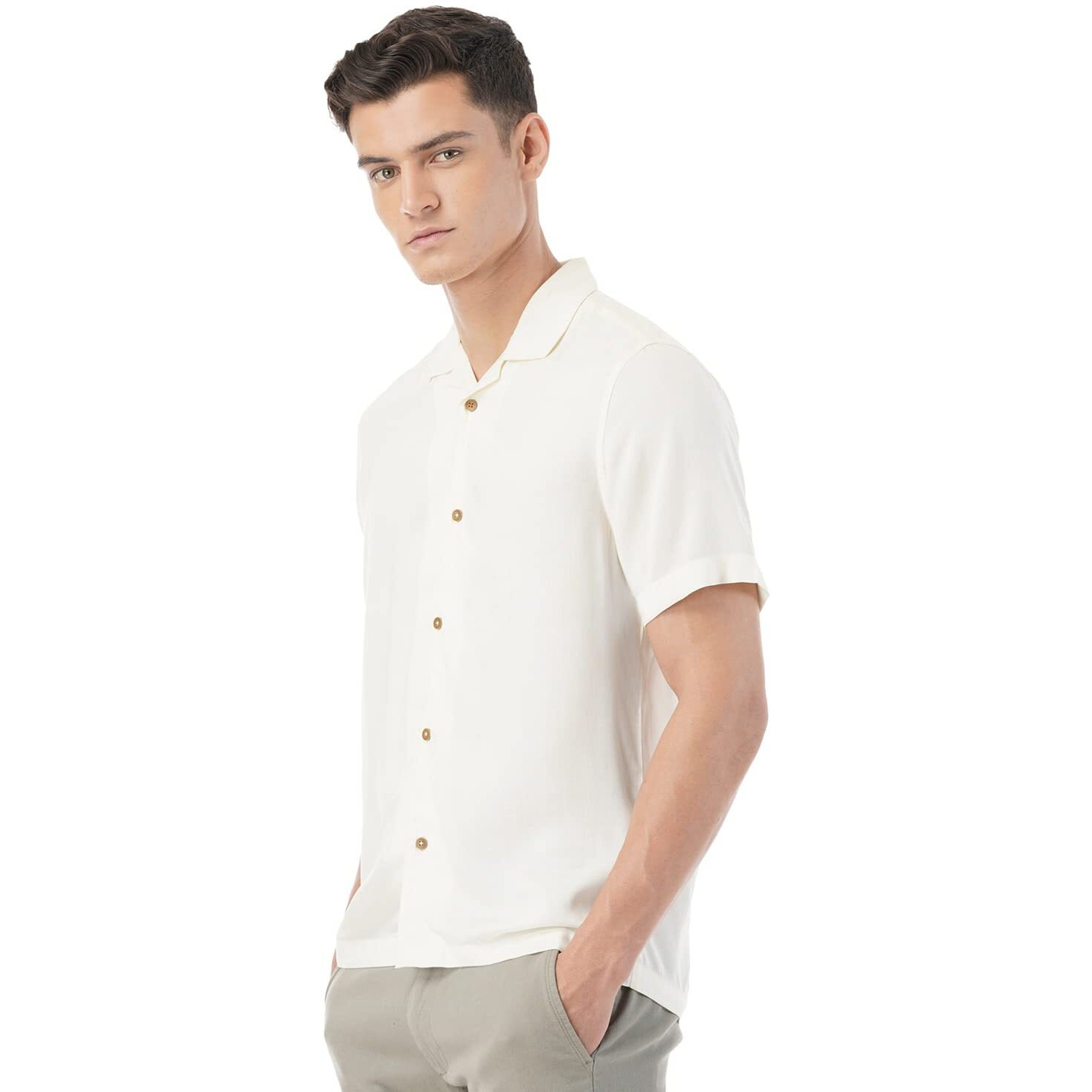 FYLTR Men's Solid Regular Fit Shirt (FYLSS23MS-016_Wicked White S)
