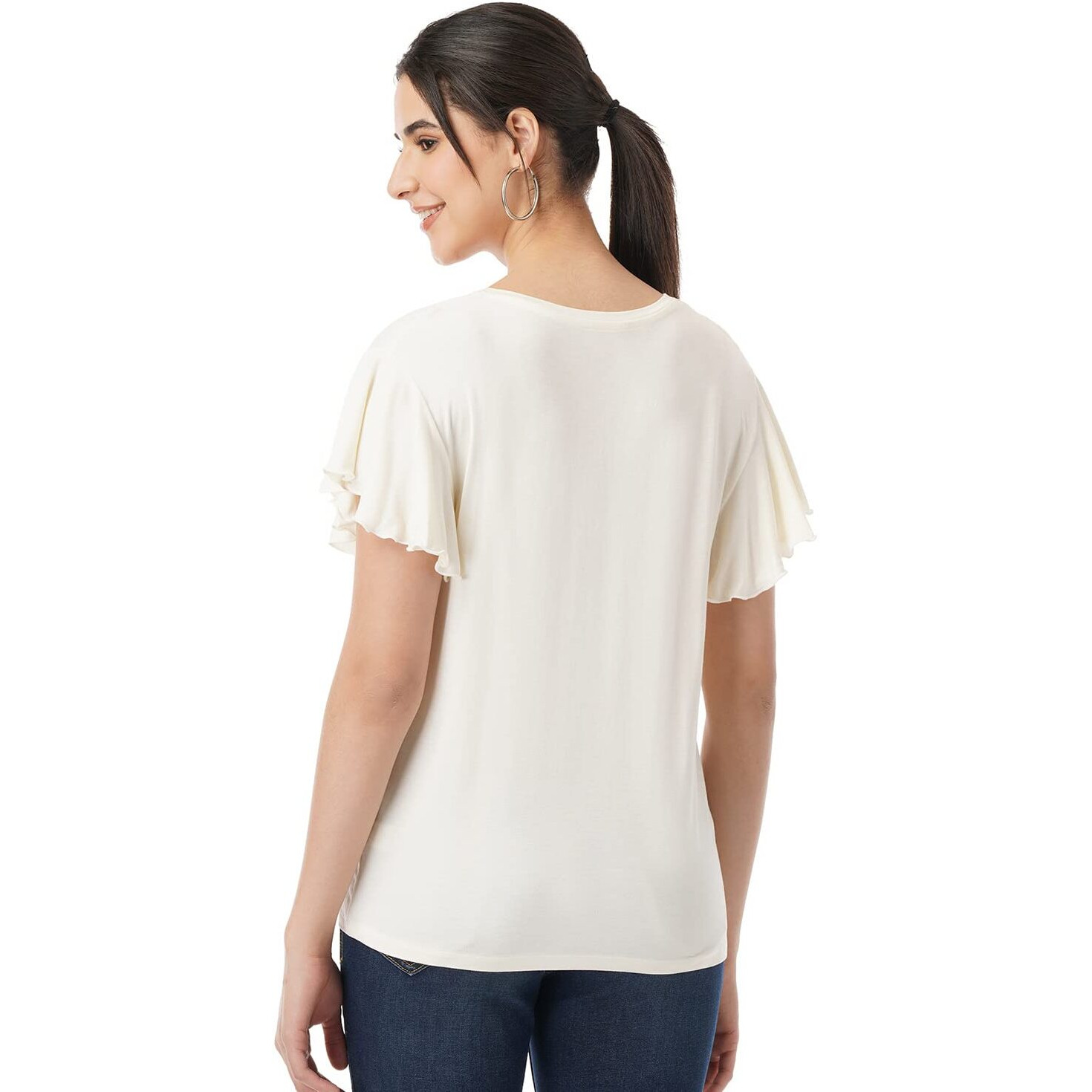FYLTR Women's Solid Regular Fit Blouse (FYLSS23WKT-005_Ecru Beauty XL)