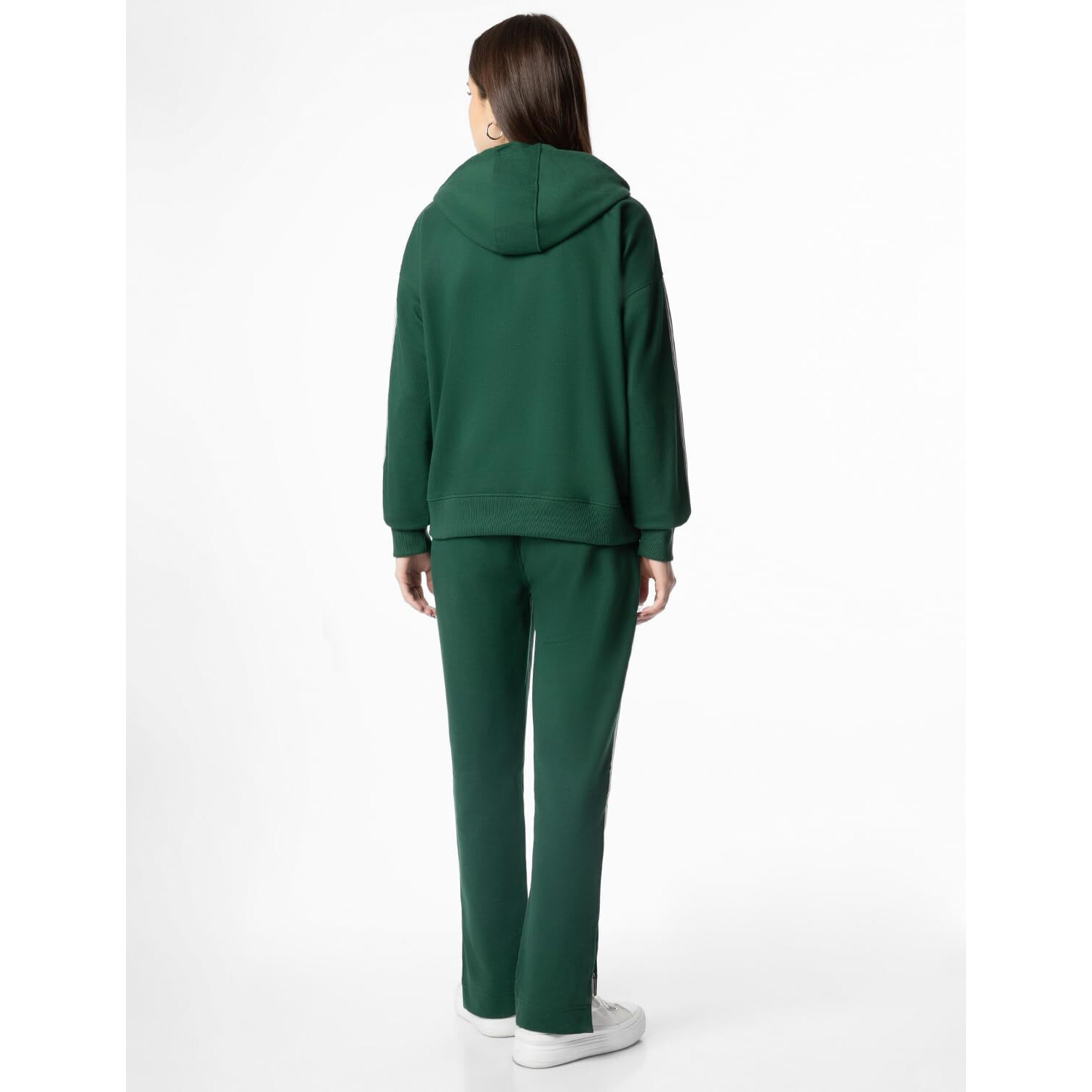 FYLTR Women's Drop Shoulder Hoodie & Joggers Set With Contrast Branded Tape on Sleeve and Jogger Side Seam - Rib Hem & Cuff | Slit Detail at Hem