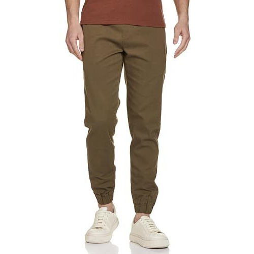 FYLTR Men's Taper Fit Stretch Cotton Joggers with Elasticated Waistband & Drawstrings