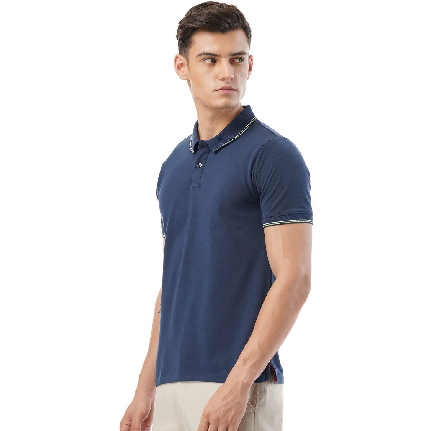 FYLTR Men's Slim Fit Polo T-Shirt with Contrast Tipping Collar - Soft Handfeel