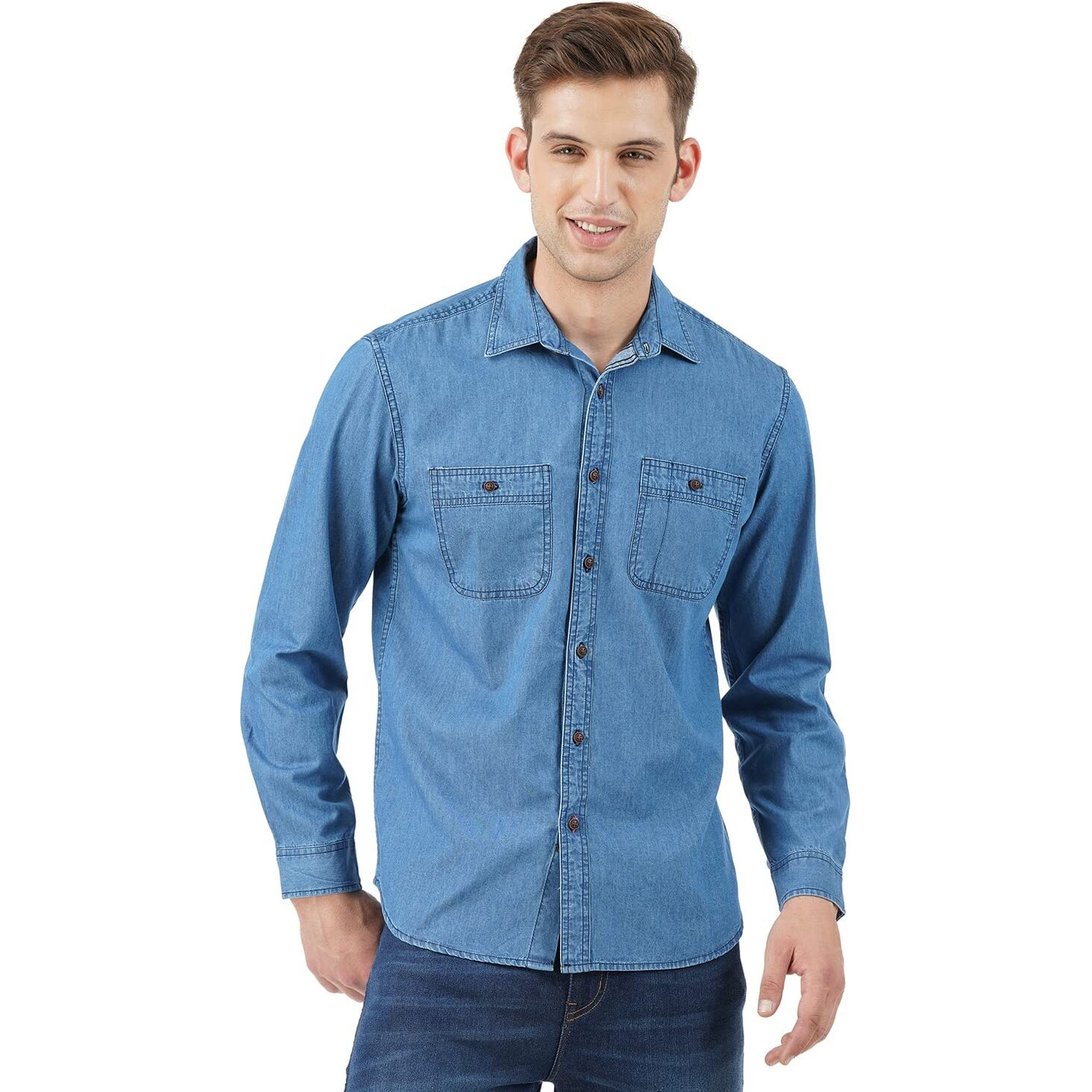INKD Men's Lightweight Denim Shirt