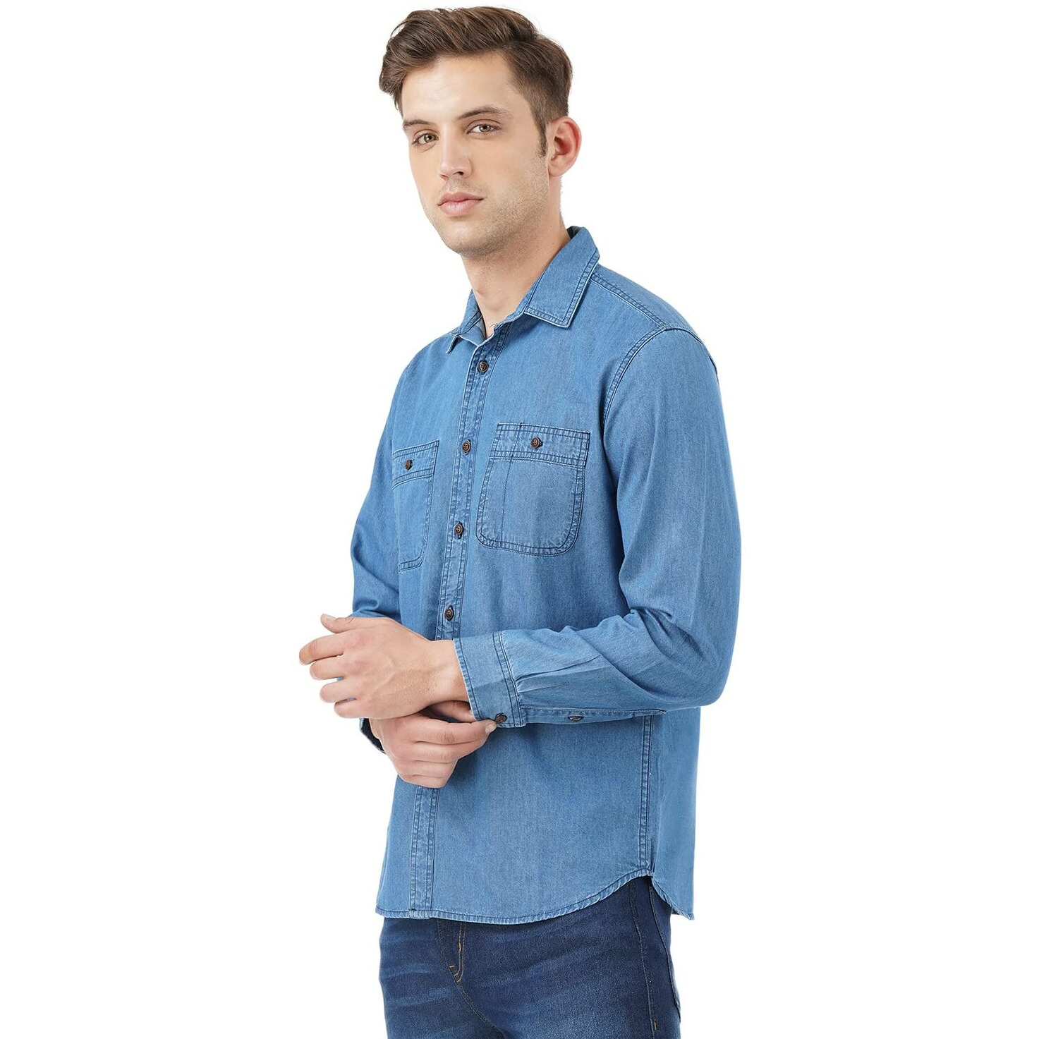 INKD Men's Lightweight Denim Shirt