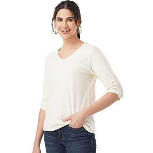 FYLTR Women's Solid Regular Fit Blouse (FYLSS23WKT-004_Ecru Beauty XXL)
