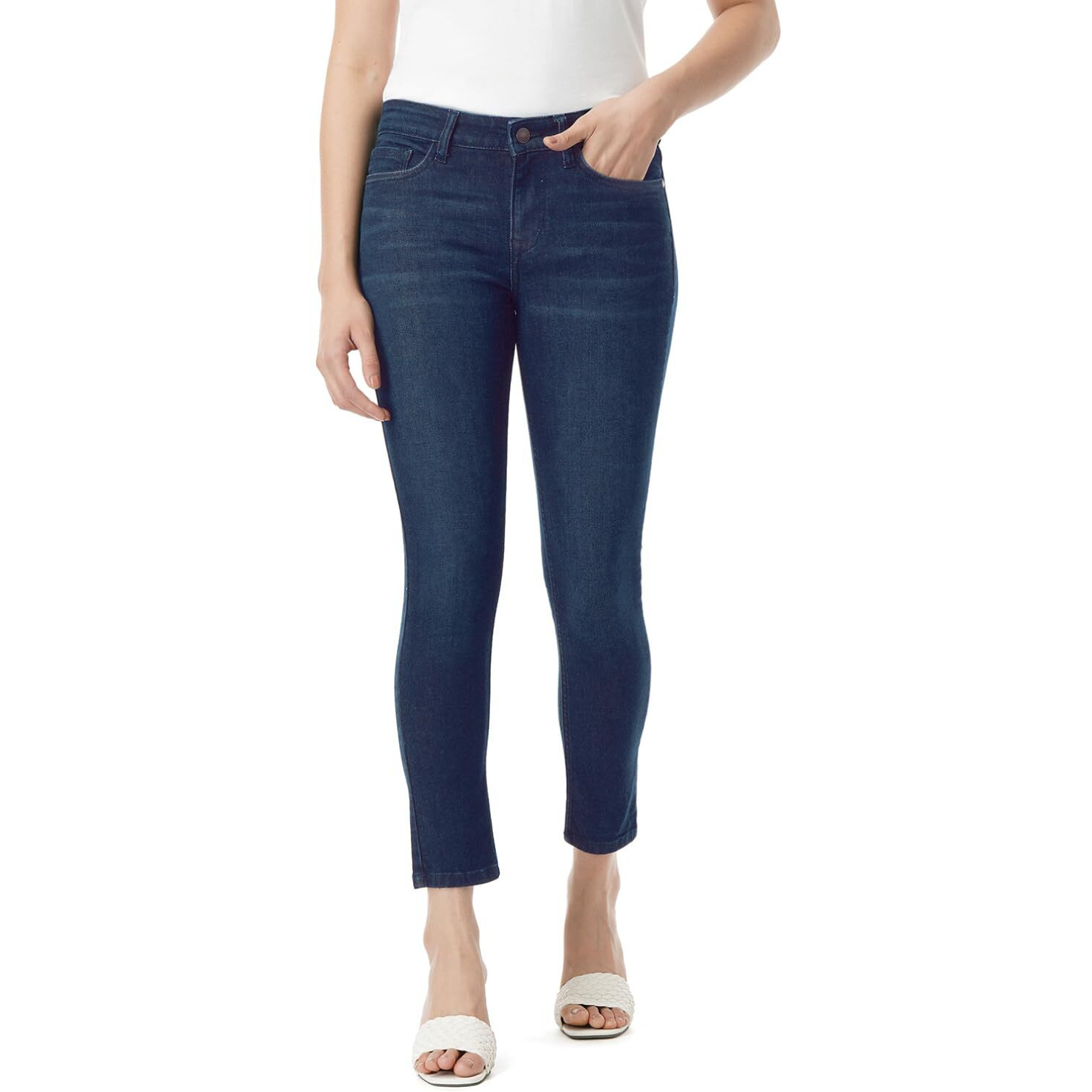 INKD Women's Buttersoft Mid-Rise Skinny Fit Jeans- Stretchable