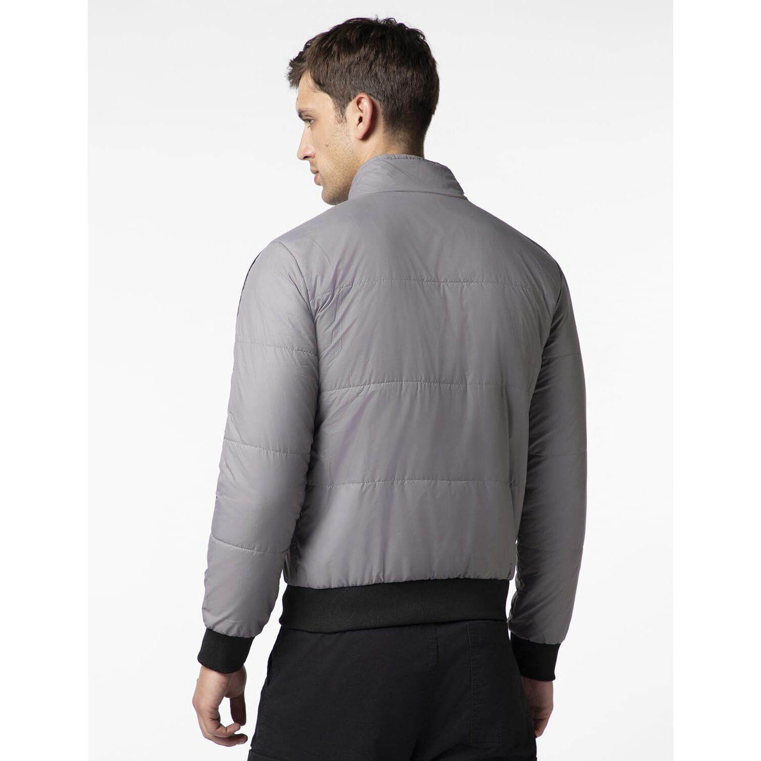FYLTR Men's Lightweight Winter Puffer Jacket with Contrast Piping Detail - Stand Collar | Full Zipper | Side Pockets | Ribbed Hem & Cuff