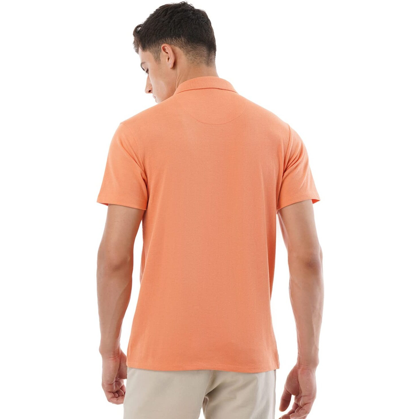 FYLTR Men's Solid Regular Fit Polo Shirt (FYLSS23MP-005_Peach Perfect L)