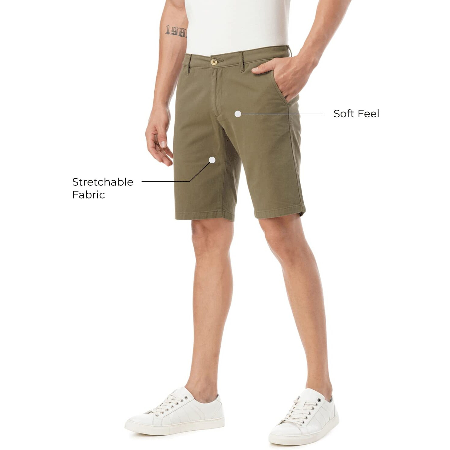 FYLTR Men's Chino Shorts (FYLSS23MK-001_Mythical Olive_30)