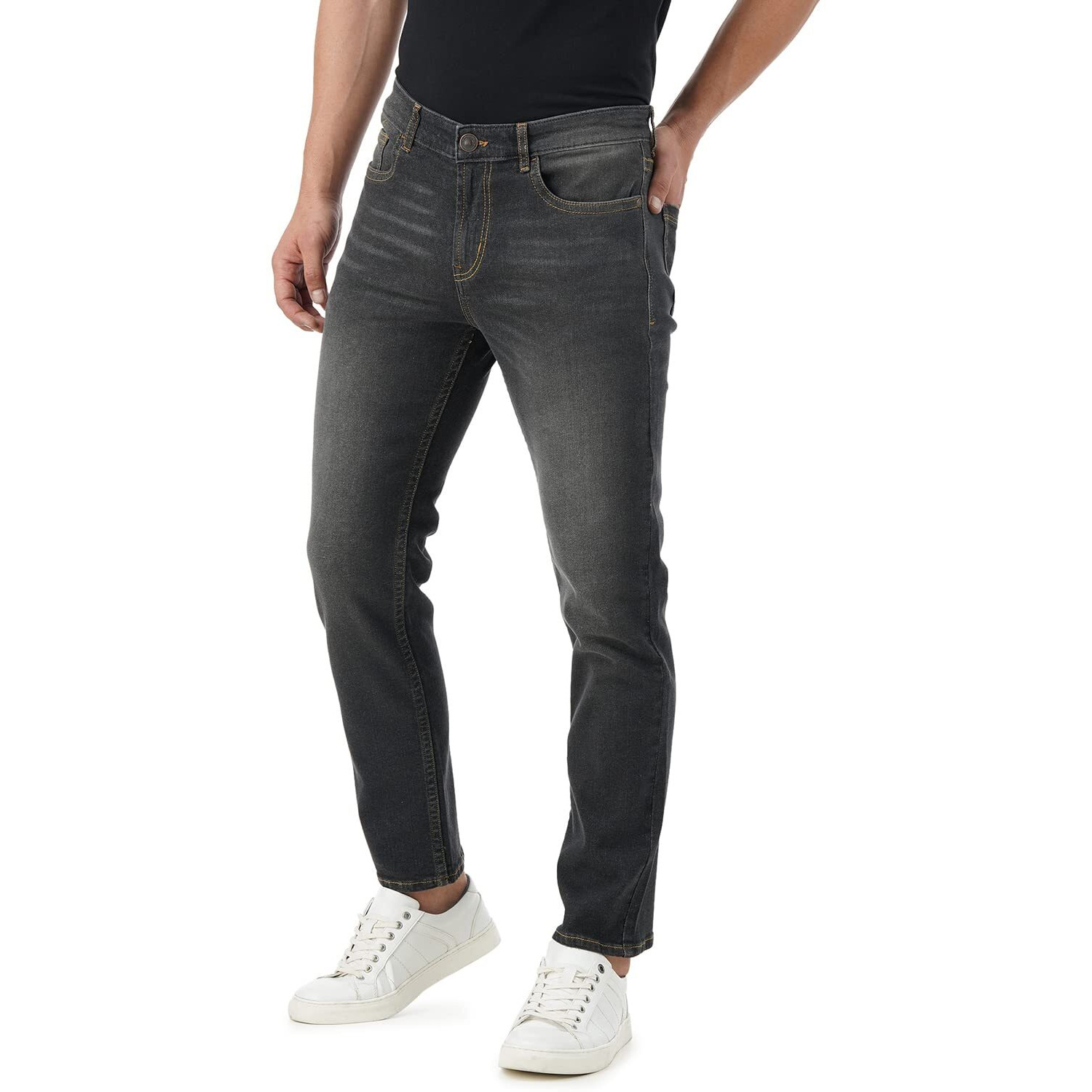 INKD Men's Regular Jeans (INKSS23MJN-009_Graphite_32)