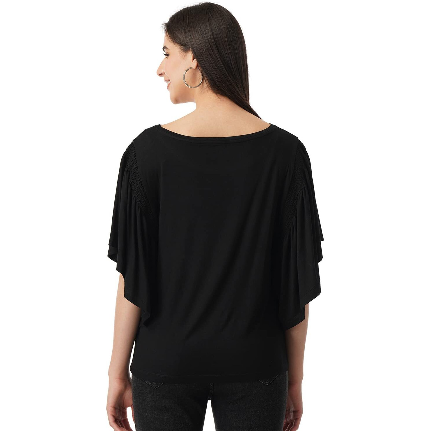 FYLTR Women's Solid Regular Fit Blouse (FYLSS23WKT-009_Black Heart S)