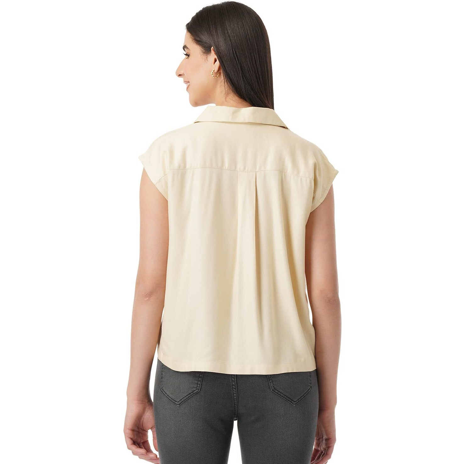 FYLTR Women's Solid Regular Fit Blouse (FYLSS23WB-021_Goa Sands S)