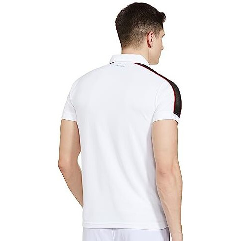 REVOLT Solid Slim Fit Men's Soft & Comfortable Polo T-Shirt-with Logo Branding (Cloud Dancer, M) (REVSS23-POL-004
