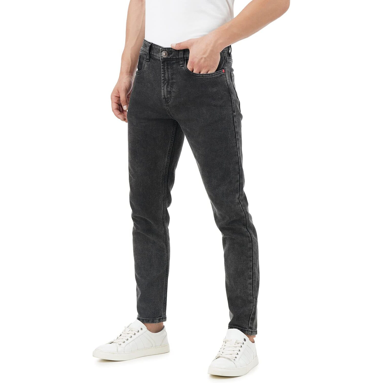 INKD Men's Slim Jeans (INKSS23MJN-006_Grey Dilemma_28)
