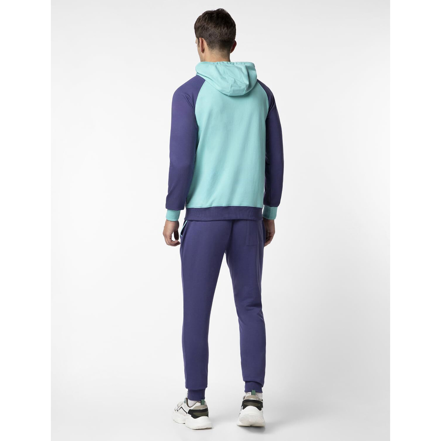 FYLTR Men's Colourblock Hoodie & Jogger Casual Co-ord Set - Raglan Sleeve Detail | Utility Side Pockets | Full Sleeve
