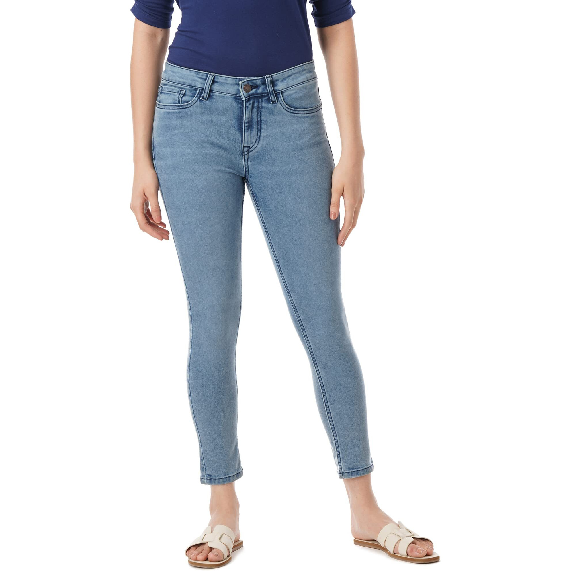 INKD Women's Buttersoft Mid-Rise Skinny Fit Jeans- Stretchable