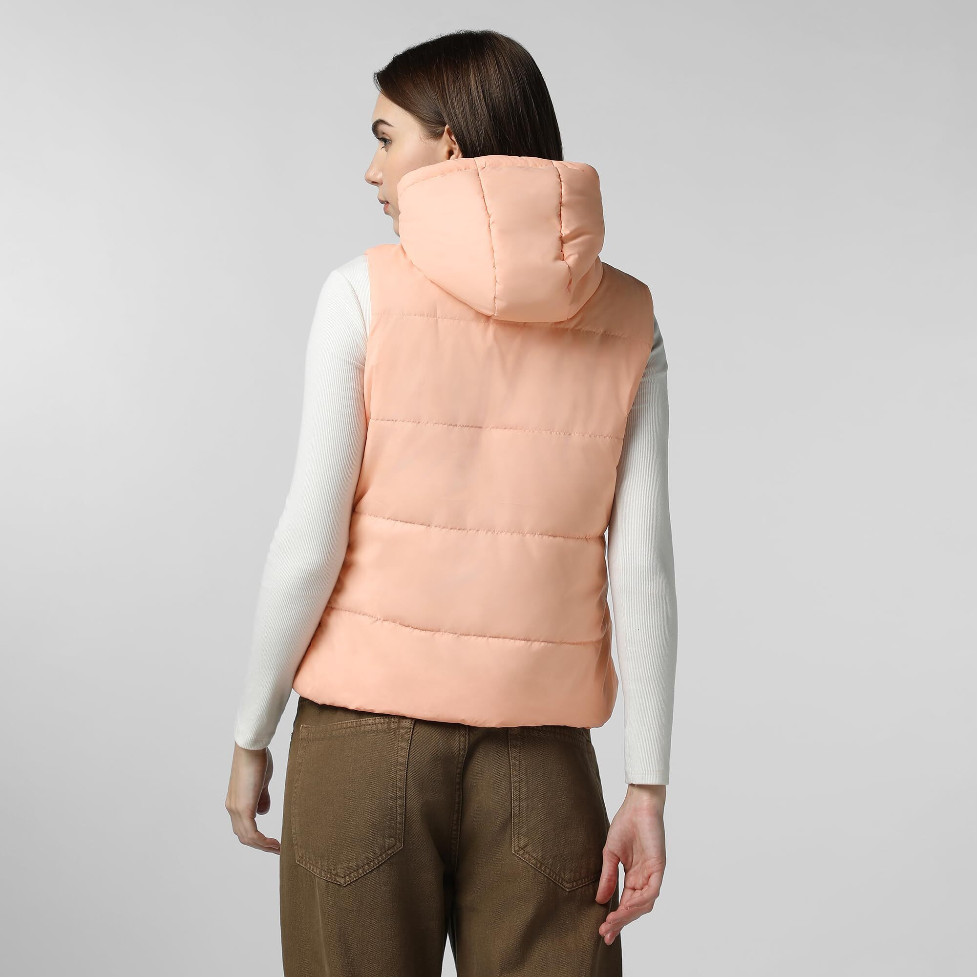 FYLTR Women's Sleeveless Puffer Jacket With Contrast Full Zipper - Hood With Contrast Lining | Side Pockets | Quilt Pattern | Casual Winterwear For Women