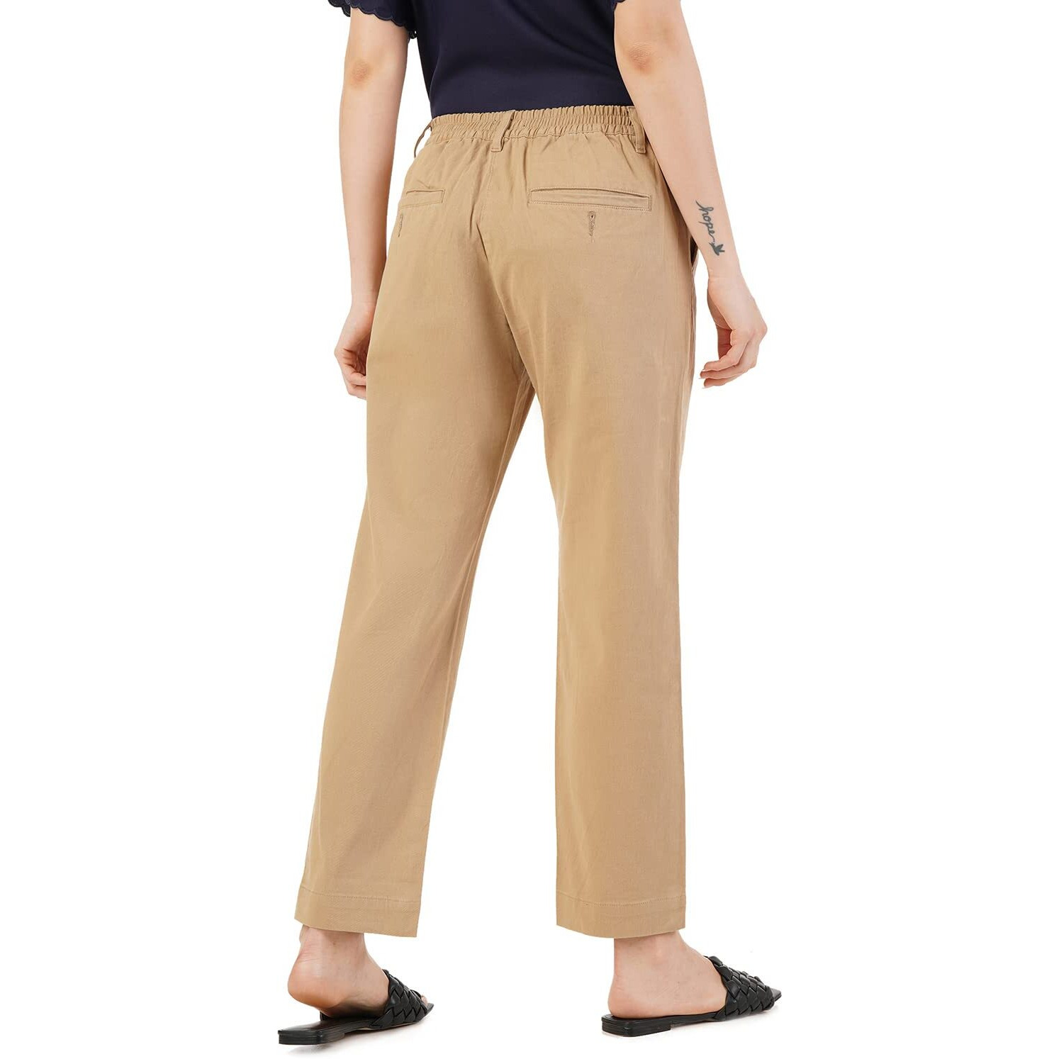 FYLTR Women's Regular Khakis (FYLSS23WP-030_Goa Sands_34)