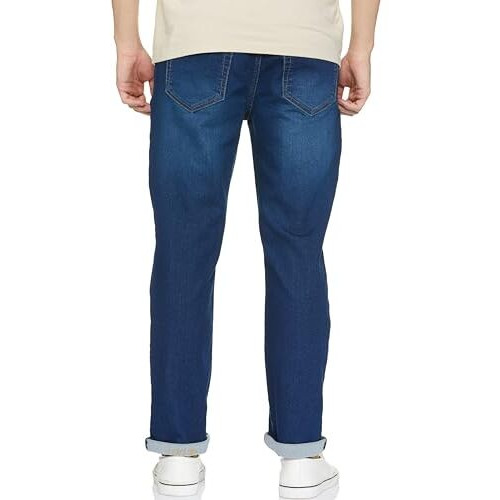 INKD Men's Contrast Stitch Stretchable Regular Fit Jeans